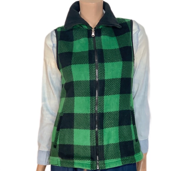 Chaps Green Blue Buffalo Plaid Fleece 